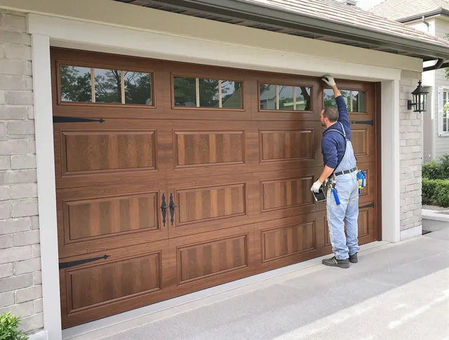 Custom garage door showcase by Glastonbury Garage Door Repair in Glastonbury
