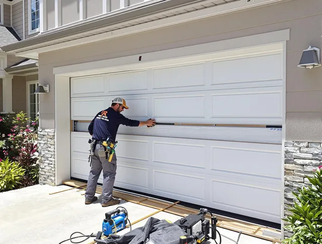 Glastonbury Garage Door Repair team performing complete garage door replacement at Glastonbury residence