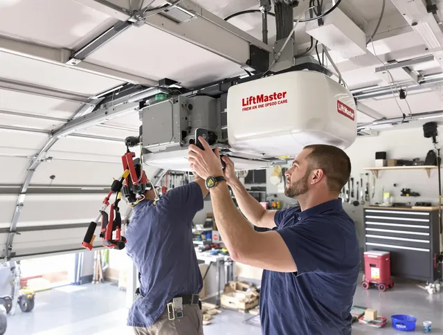 Glastonbury Garage Door Repair technician performing advanced diagnostics on garage opener in Glastonbury