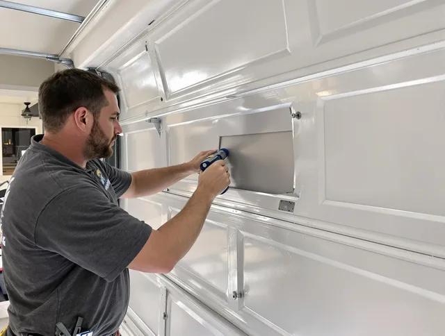 Garage door panel repair by Glastonbury Garage Door Repair in Glastonbury